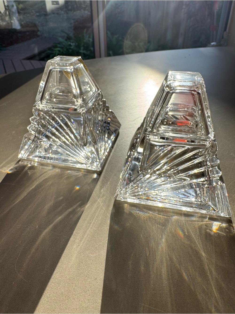 RCR Royal Crystal Rock 24% Lead Crystal Lidded Boxes Italy Pair